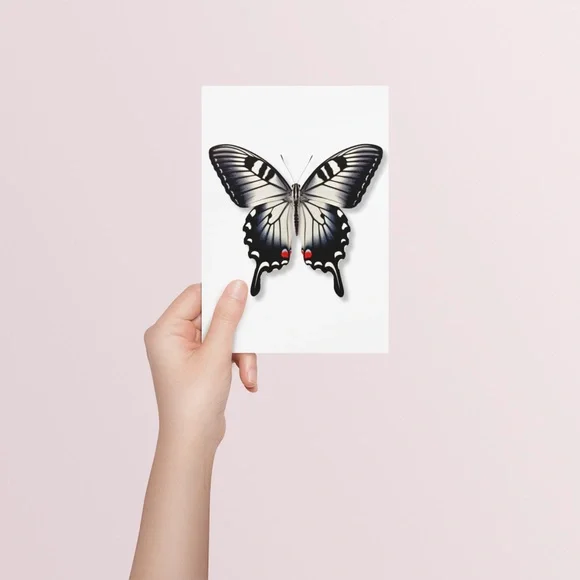 Watercolor Zebra Swallowtail Butterfly Wall Art Illustration Print Unframed - Picture 5 of 5